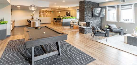 Clubhouse With Billiards Table at Vista Apartments at Edgemont, Edmonton, AB