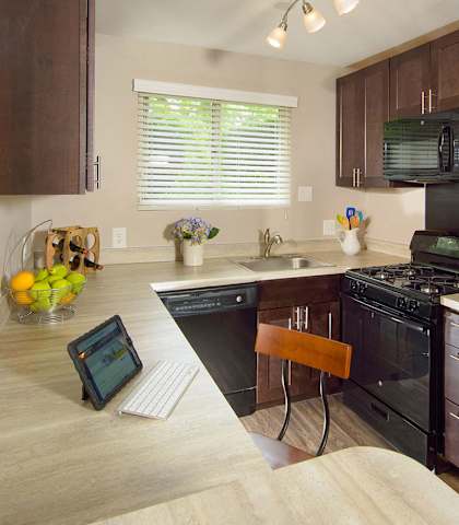 Rich Shaker Style Cabinetry at Stevenson Lane Apartments, Towson, MD