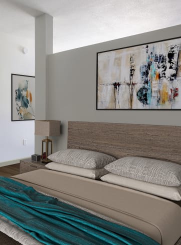 Studio bedroom at Casa Del Coronado Apartments
