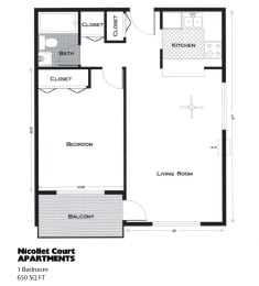  Floor Plan 1.1bed