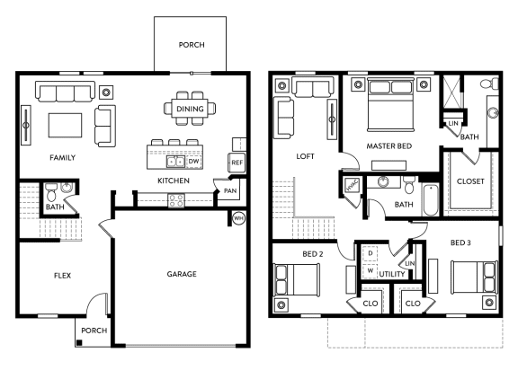 Radiance Floor Plan| The Enclave at Meridian | Homes in San Antonio, TX