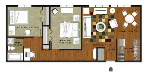 Summit Floor Plan at Granite Peaks Apartments, Minnesota