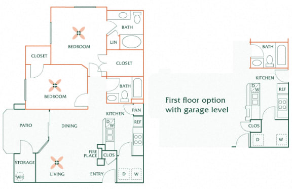 Sonterra Apartments at Paradise Valley - B2 (Topaz) - 2 bedroom and 2 bath
