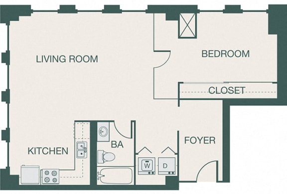 The Kirby - A10 - Penthouse 1 - 1 bedroom - 1 bath