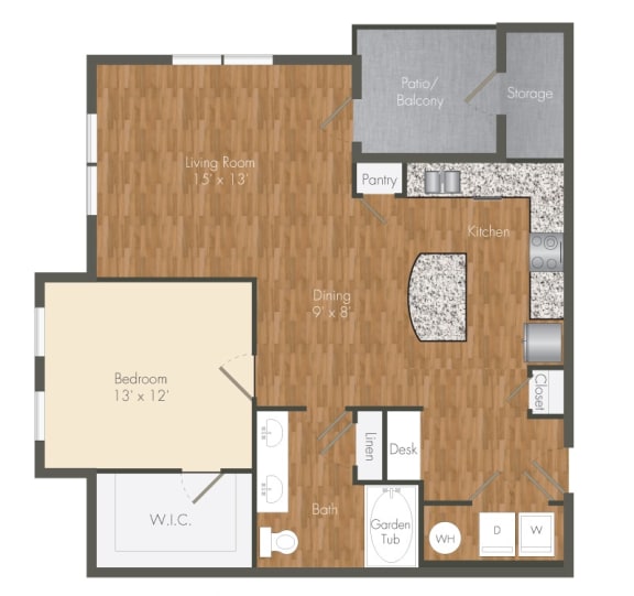 1 bedroom 1 bathroom floorplan