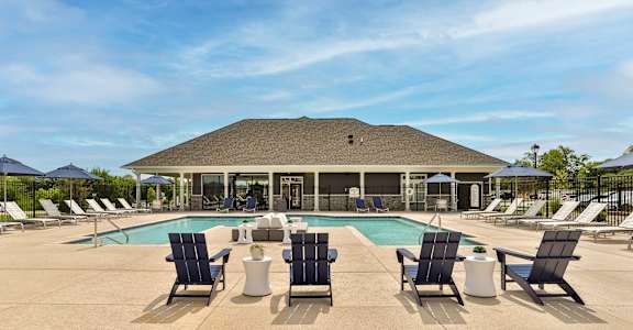 the swimming pool at the preserve at ballantyne commons apartments