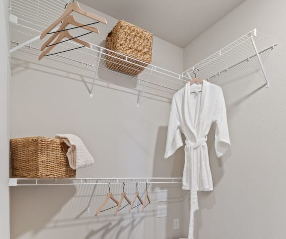 Walk-In Closet With Built-In Shelving