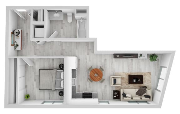 Floor Plan  1 bedroom apartment floor plan at AVIVA Apartments
