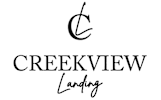 A logo with a stylized letter C and the words Creekview Landing.