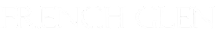 The image displays the words "FRENCH GLEN" in white text on a black background.