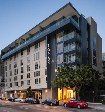 topaz apartments exterior of building at Topaz Apartments, Los Angeles, CA, 90013