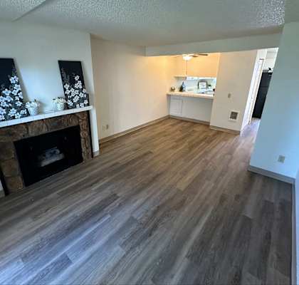 Clearwater Square Apartments in Kennewick, Washington Living Room with Fireplace