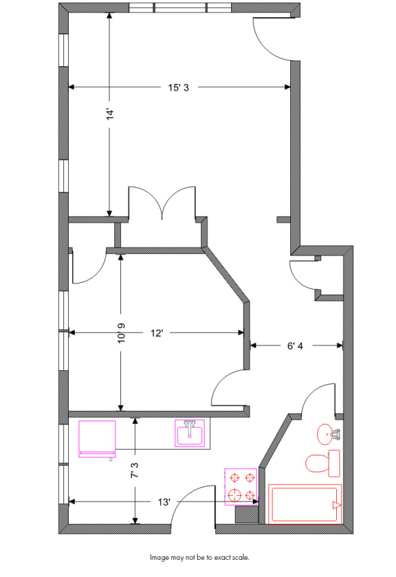 1 Bed 1 Bath Floor Plan at Integrity Gold Coast, Cleveland