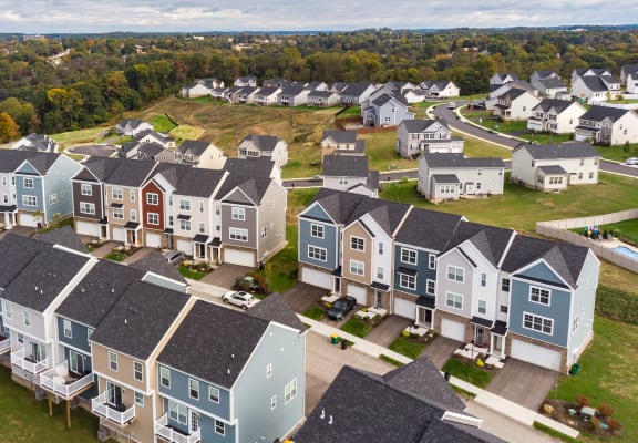Aerial View of Townhomes at Highland Village, Pittsburgh