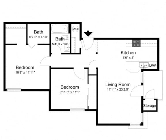 2 bedroom 2 bathroom at Commons at Creekside Apartments, Oregon