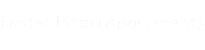 The image shows the text "Foster Plaza Apartments" in white on a black background.