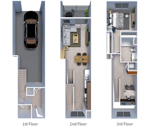 Floor Plan  three dimensional floor plans of a 1 bed 1 bath apartment