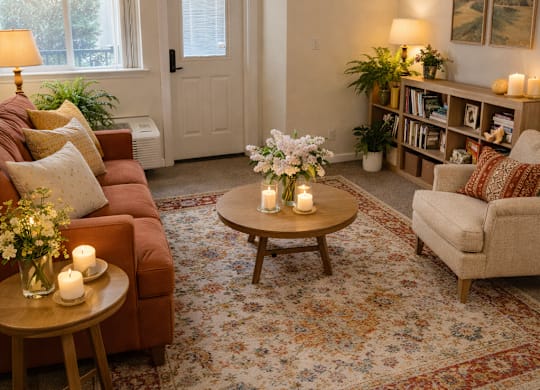 Modern Living Room at River Commons Senior Living, Redding, California