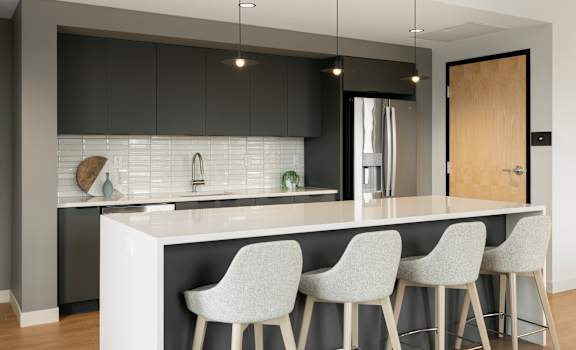 Clubroom with kitchen at The Balsam on Broadway