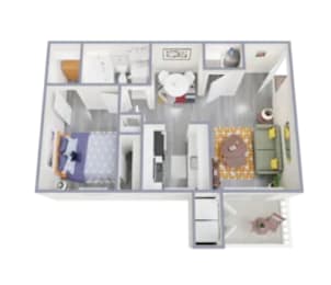 A 2 bedroom apartment with 1 bathroom and 700 sq.ft.