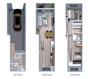 Floor Plan  three dimensional floor plans of a 1 bed 15 bath apartment