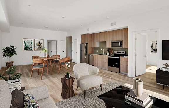 Living Room With TV at 2221 S Western, Los Angeles