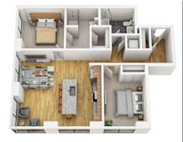 2Bed 2Bath F Floor Plan at Stella St. Paul Apartments, Minnesota