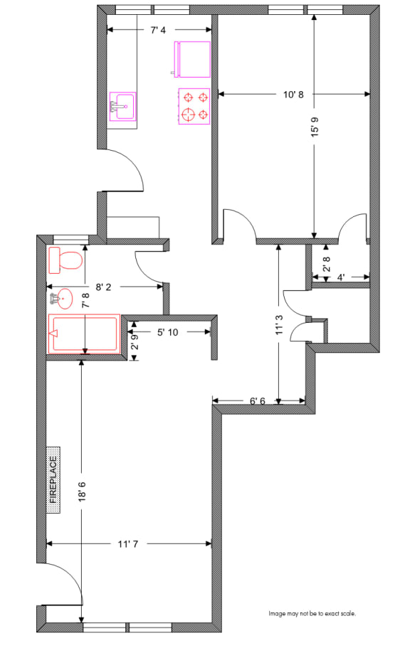Floor Plan  Lake Manor 1 Bedroom 1 Bath at Integrity Gold Coast, Cleveland, Ohio