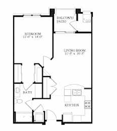  Floor Plan Epoch North - 1 Bed 1 Bath (B)
