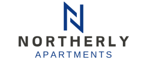 a logo that says northern apartments on a black background