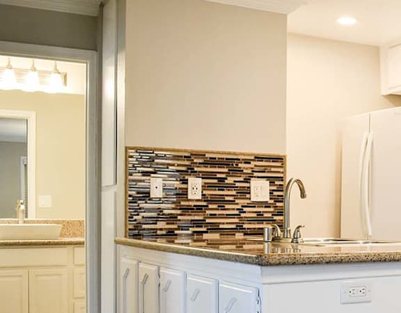 Kitchen with modern lighting fixtured