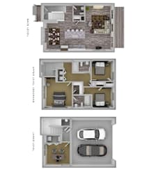 a 3 bedroom floor plan of a 2100 sq ft house