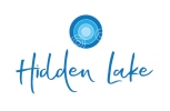 a logo for hidden lake with a megaphone on it