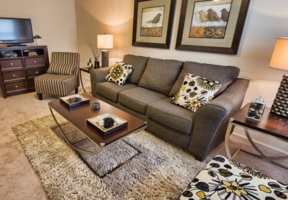 Executive Lodge Apartments Living Room in Huntsville, AL