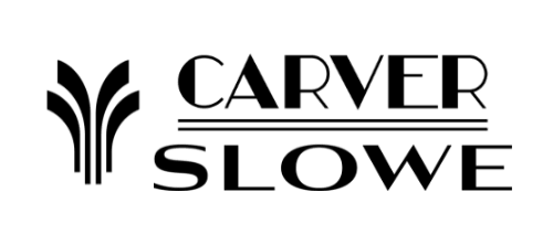 a black and white image of the carver-slowe logo