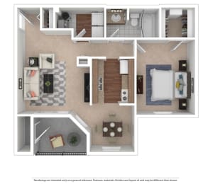 Kentucky Derby 1 Bedroom 676 Sq. Ft. at Hunt Club Apartments, Integrity Realty, Copley, OH