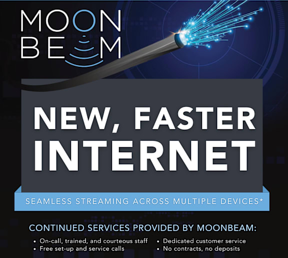 a poster for moon beam new faster internet at Autumn Woods in Bladensburg, Maryland