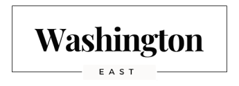 a white label that reads east on a black background