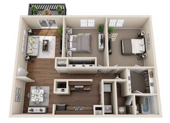 Floor Plan  The Marquee reno 2x1 936 sqft floor plan at ascot place
