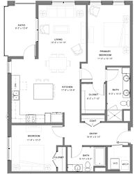 Forest two bedroom apartment floor plan
