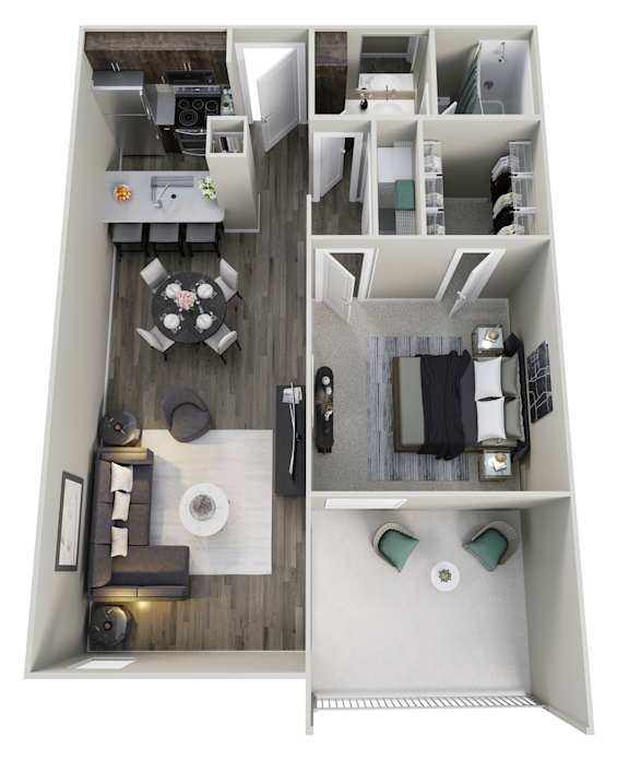 The Icon on Central Apartments in Phoenix, Arizona 1x1 C Floor Plan