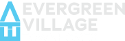 the logo for evergreen village is shown next to the evergreen villages logo