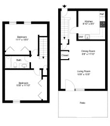 Two Bedroom Townhouse at Georgetown Apartments, Williamsville, NY