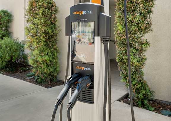 A ChargePoint electric vehicle charging station.