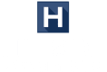 a white and blue hillside apartments logo on a black background