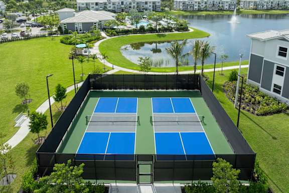 Double Pickleball Court at Everly Luxury Apartments in Naples, Florida