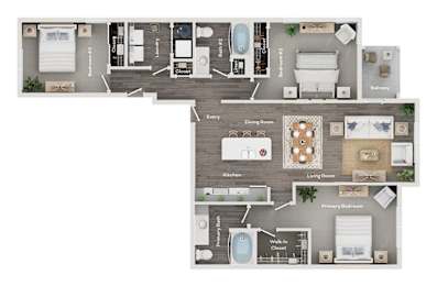 A floor plan of a house showing the layout of the rooms.