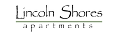 The image is a logo of Lincoln Shores Apartments.