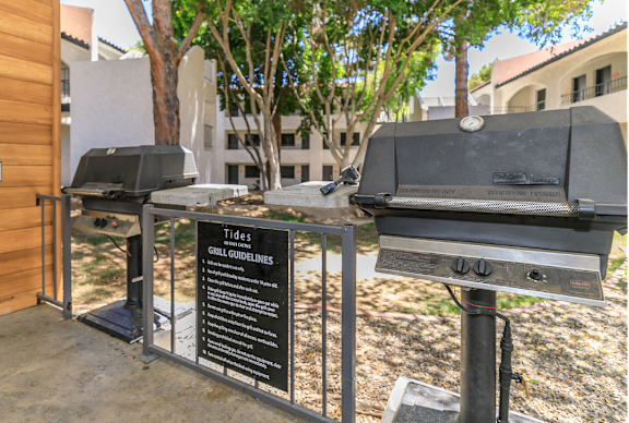 Outdoor grills at Tides on East Cactus.