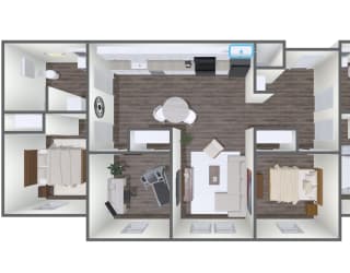 the bungalow floor plan with bedroom and living room